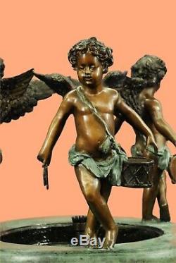 Nouveau Bronze Jardin Fontaine D'extérieur Déco Eau Bird Bath Birdbath 3 Anges Affaire