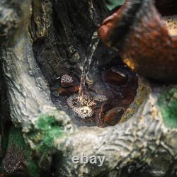 Ornement de Fontaine d'Extérieur avec Lumière LED Décorative - Jardin de Caractéristiques Aquatiques Rhizoïdes