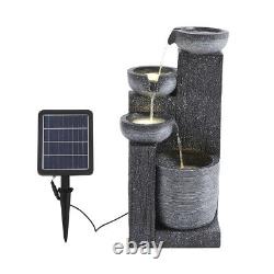 Ornement de jardin solaire avec fontaine à eau, lumières LED, statues extérieures 58 cm (H)