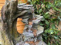 Ouvert Crystal Falls Woodland Garden Eau Caractéristiques, Fontaine Solaire Great Value