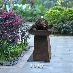 Peaktop Outdoor Garden Patio Charcoal Led Water Fountain Feature Vfd8410-royaume-uni