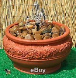 Piscine D'eau Caractéristiques Pebble Fountain Garden Patio Extérieur Bowl Couleur Terracotta