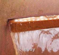 Planter Water Feature Fontaine Cascade Waterfall Contemporain Corten Steel