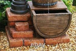 Pompe Barrel Caractéristique De L'eau Style Vintage Classic Fontaine De Jardin Extérieur Brick