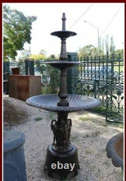 Rare Fonte De Fer 3 Tier 2.4m Caractéristique De L'eau Fontaine Architectural Garden Antique