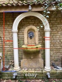 Reclaimed Ornamental Garden Pierre 2 Colonnes Et Arc- Pas De Fontaine D'eau Incl