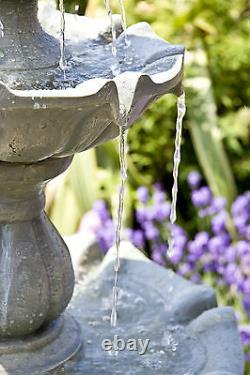 Regal Three Tier Garden Fountain Water Feature 3 Tiered Cascade Patio Extérieur