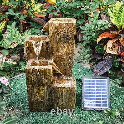 Resin Garden Stone Water Feature Solar Powered Indoor/outdoor Fontaine Led Falls