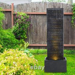 Rideau de Fontaine d'Eau Électrique avec LED, Statue Décorative de Cascade d'Eau