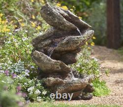 Rock River Garden Water Feature Fontaine Avec Lumières Led Jardin Primrose H103cm
