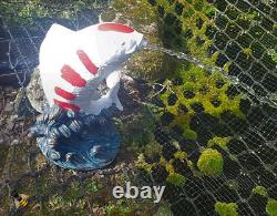 STATUE DE FONTAINE D'EAU POUR JARDIN AVEC POISSON KOI POND SPITTER 1,5m DE TUYAUX NEUVE &