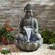 Serenity Buddha Garden Fontaine D'eau Led Autonome 55cm Bronze Nouveau