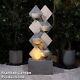 Serenity Garden Square Wall 4 Bowl Cascade Water Feature Led Fontaine Extérieure 1m