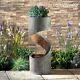 Serenity Spiral Cascade Planter Feature Led Ornement De Fontaine De Jardin De 79cm