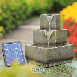 Solar Outdoor Garden Caractéristiques De L'eau Statues Led Maison Tiered Cascading Fontaine