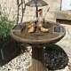 Solar Power Outdoor Duck Family Round Water Fontaine Caractéristiques Jardin Bain D'oiseaux