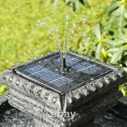 Solar Power Outdoor Napolitan Cascade Fontaine D'eau Caractéristiques Jardin Bain D'oiseaux