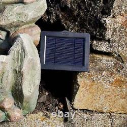 Solar Power Outdoor Rock Fall Stone Fontaine D'eau Caractéristiques Jardin Bain D'oiseaux