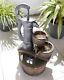 Solar Powered Fountain Pump Antique Rustic Garden Water Feature Extérieur