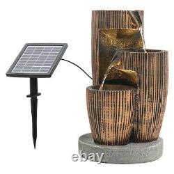Solar Powered Garden Cascade Caractéristique De L'eau Statues Extérieures Lumières Led