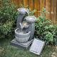 Solar Waterfall Garden Water Feature Statues Water Pump Fontaine Avec Lumières Led