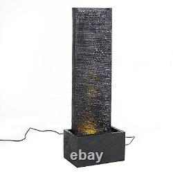 Statue de fontaine d'eau de jardin électrique rustique avec lumière LED, fontaine d'eau extérieure