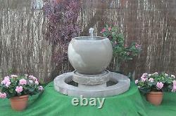 Stone Garden Water Feature Fountain Globe Bowl Puisard Avec Surround